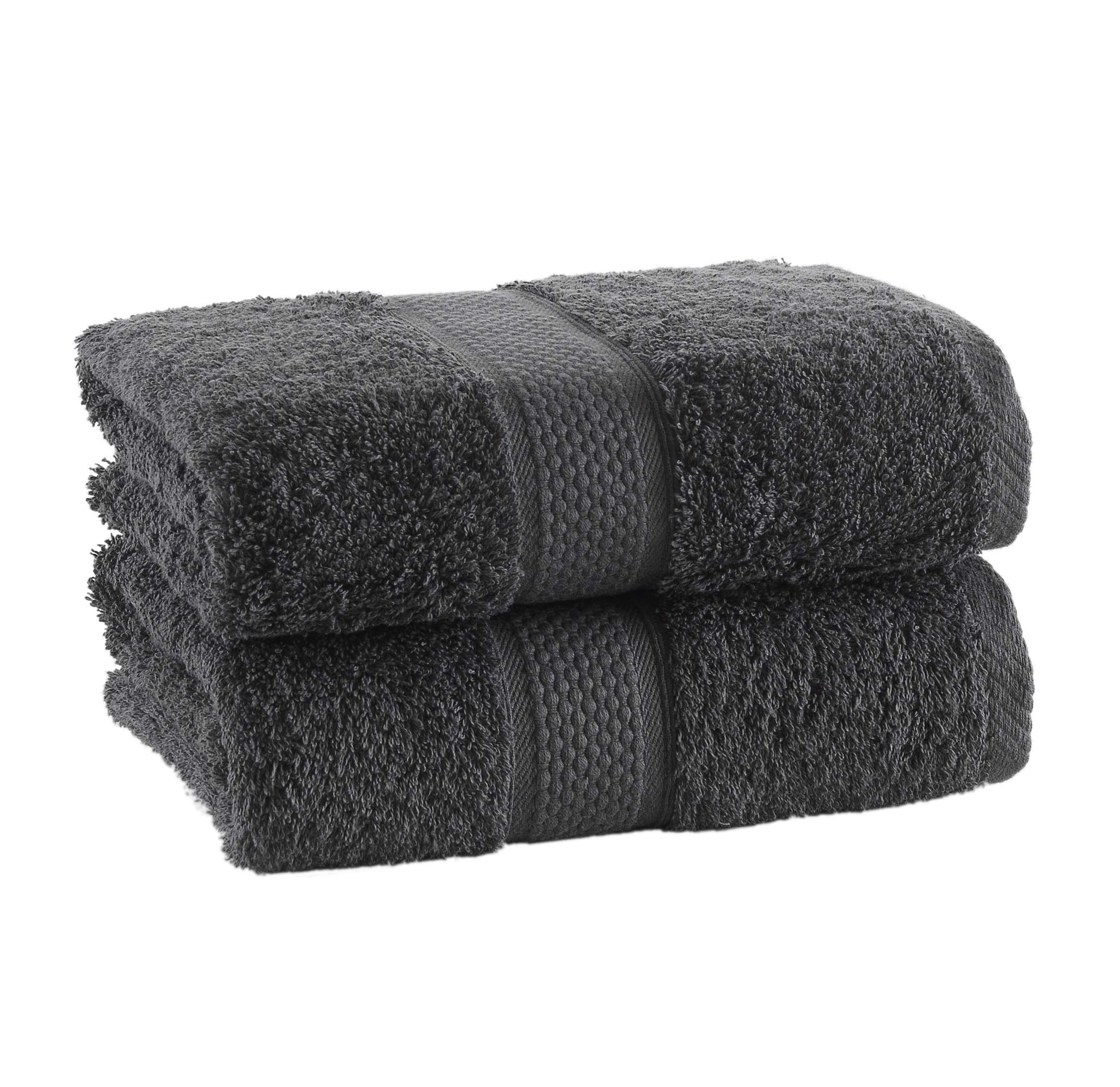 Signature Range Turkish Cotton Towels Made of Premium Cotton, Fluffy, Soft, Luxurious, Highly Absorbent, 600 GSM. Our Towels are manufactured in Denizli in Turkey (2 Hand Towels, Grey)