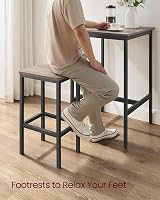 VASAGLE Bar Table and Chairs Set 2-Piece Space-Saving Heather Greige Ink Black view 7