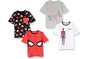 Amazon Essentials Disney | Marvel | Star Wars Boys and Toddlers' Short-Sleeve T-Shirts (Previously Spotted Zebra), Multipacks