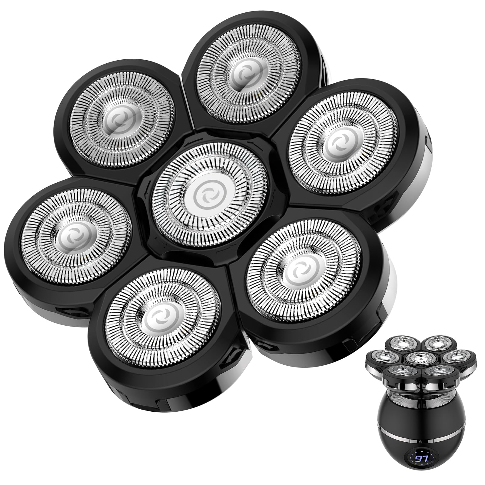 ETENTOUS 7D Shaver Heads Replacement, Replacement Head Compatible with 7D Head Shavers not Compatible with 3D Electric Shaver