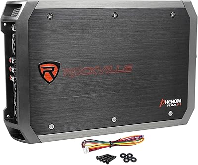 Rockville RXA-F1 1600W 4-K Auto Verstärker, Dyno-zertifiziertes RMS, MOSFET Netzteil, ELNA Kondensatoren, Klasse A/B, perfekt für Car Audio und Subs