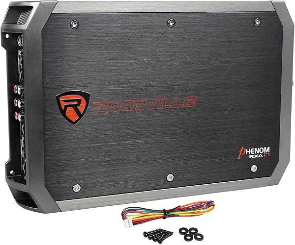 Rockville RXA-F1 1600W 4-K Auto Verstärker, Dyno-zertifiziertes RMS, MOSFET Netzteil, ELNA Kondensatoren, Klasse A/B, perfekt für Car Audio und Subs