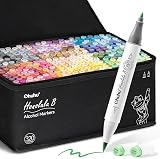 Ohuhu Refillable 320 Colors Alcohol Markers Brush & Fine Dual Tips