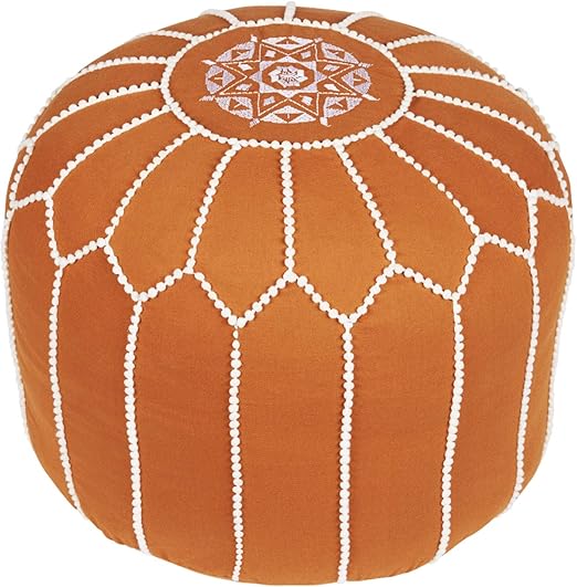 Runder Pouf Sitzpouf Aus Baumwolle Chems Braun O 45cm Rund Ohne Fullung Sitzkissen Bodenkissen Kissen Orientalisch Sitzpuff Hocker Sitzhocker Fusshocker Bestickt Als Orientalische Dekoration Amazon De Kuche Haushalt