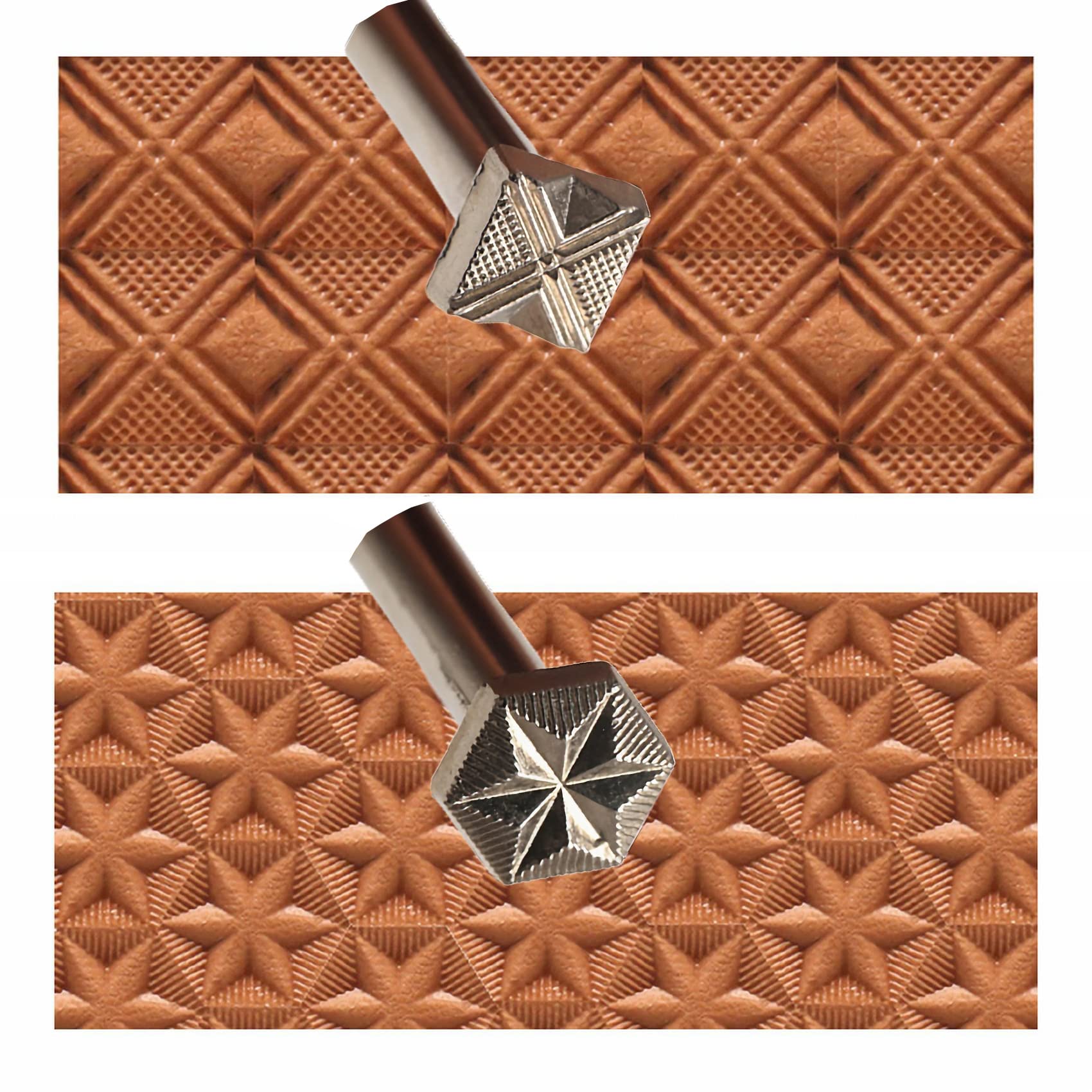 Leather Stamps,2 Pieces Professional Leather Stamping Tools for Craft Working 526+536