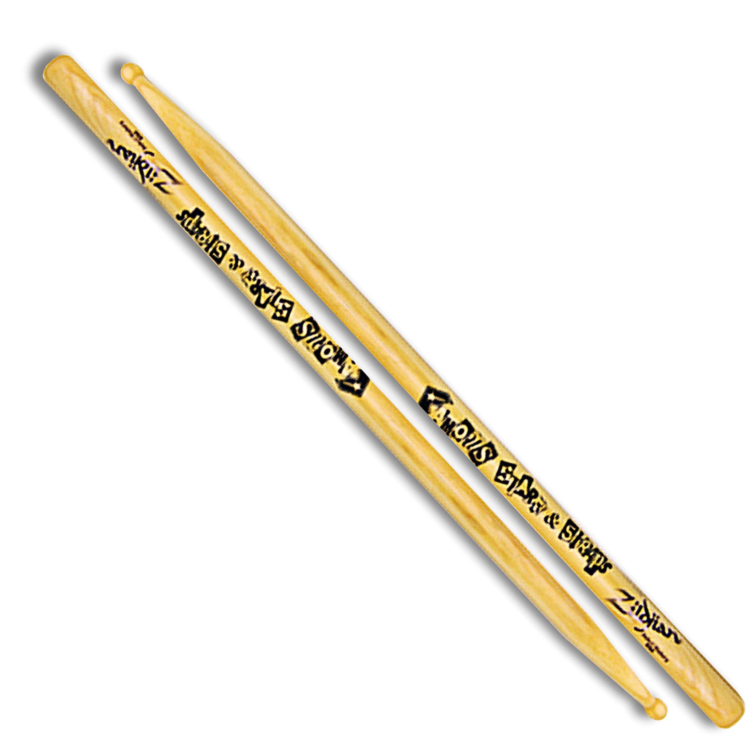 Zildjian Artist Series Hickory Drumsticks - Travis Barker - Wood Tip - 'Stars & Straps' Logo