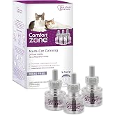 COMFORT ZONE Multi Cat Calming Diffuser Refill, 3 Pack - Cat Calming Pheromone Refills Help Reduce Anxiety, Stress, Scratching, Urine Marking, Multi-Cat Aggression, (30-Day Refills, 90-Day Supply)