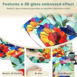 Oxdigi 3D Stained Glass Window Film - Static Cling