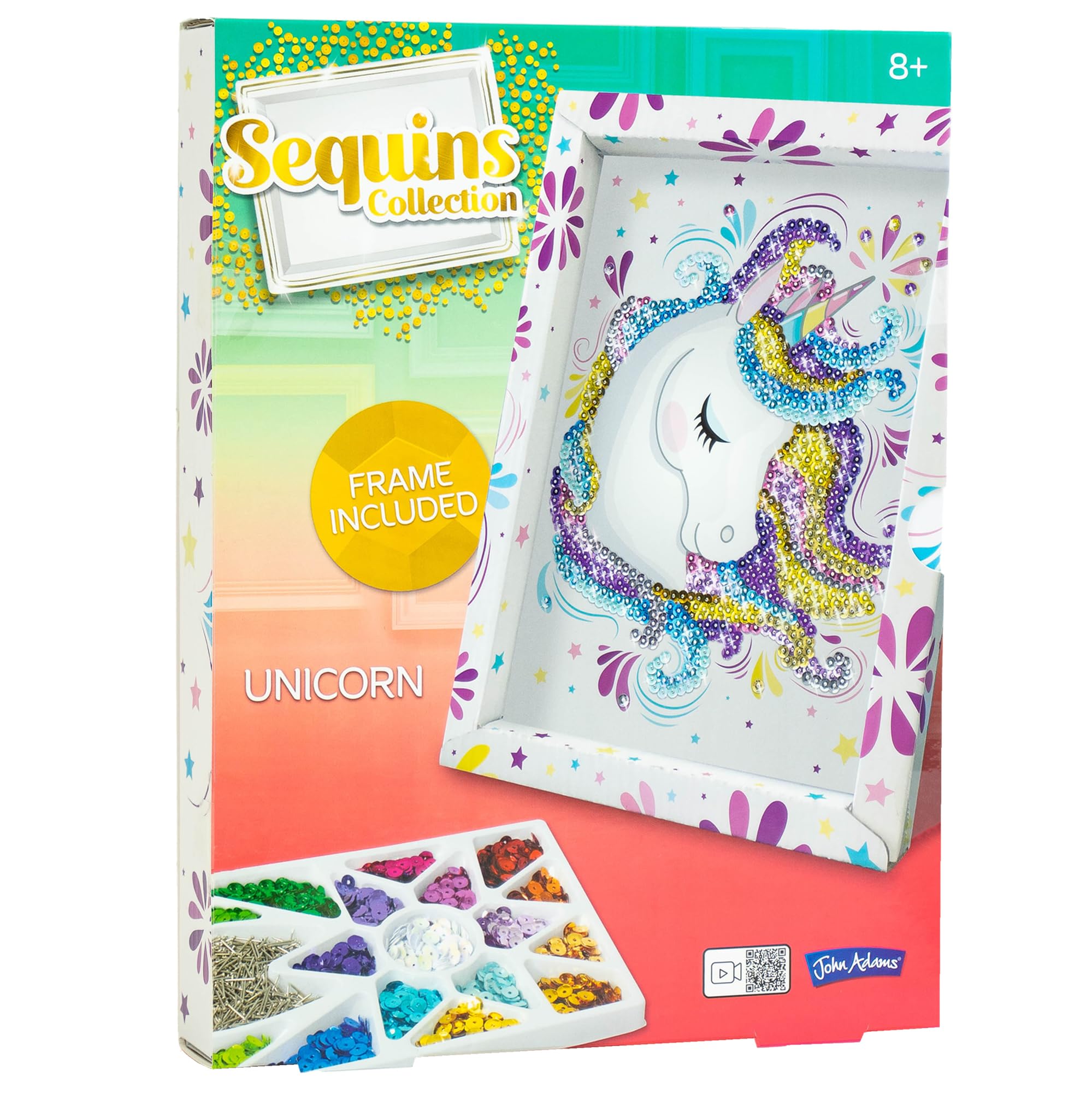 John Adams | Sequins Collection Unicorn: Make Sparkling Creations to Display! | Arts & Crafts | Ages 8+