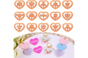 Puocaon Valentines Polymer Clay Cutters - Conversation Heart Valentine Clay Cutters for Earrings Jewelry Making