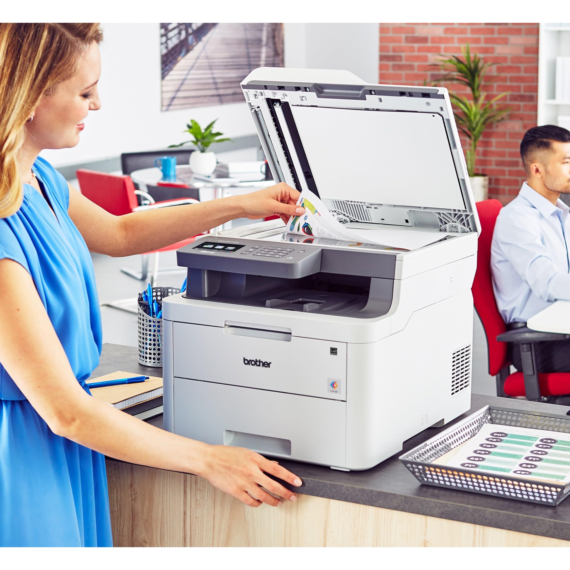 Brother MFC-L3710CW Compact Digital Color All-in-One Printer Providing Laser Printer Quality Results with Wireless, Amazon Dash Replenishment Ready