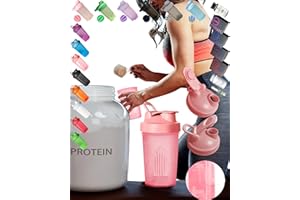 EBAT A Small Shaker Bottle(Coffee Cup Size)12 OZ/400 ML for Nutritional Shakes,Cute Pink (Lid & Cup) w. Classic Loop Hook & A Whisk Blender for Fast Mixing,BPA Free,Certified PP5,Dishwasher Safe,Leak Proof