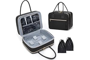 Damero Adult Game Toy Storage Organizer Case with 2 Pcs Drawstring Bag, Lockable Toy Storage Bag Box for Women and Men, Paten