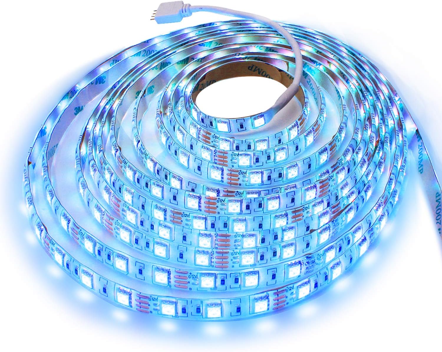 Led Light Strip - EVAIKON Flexible Light Strips UL Listed Power Supply, 5050 SMD Tape Lighting, Compatible with Alexa & Google Home, 16.4 Ft(5M) 300leds RGB 60leds/m,35-40lumen/led,10mm width (5M)