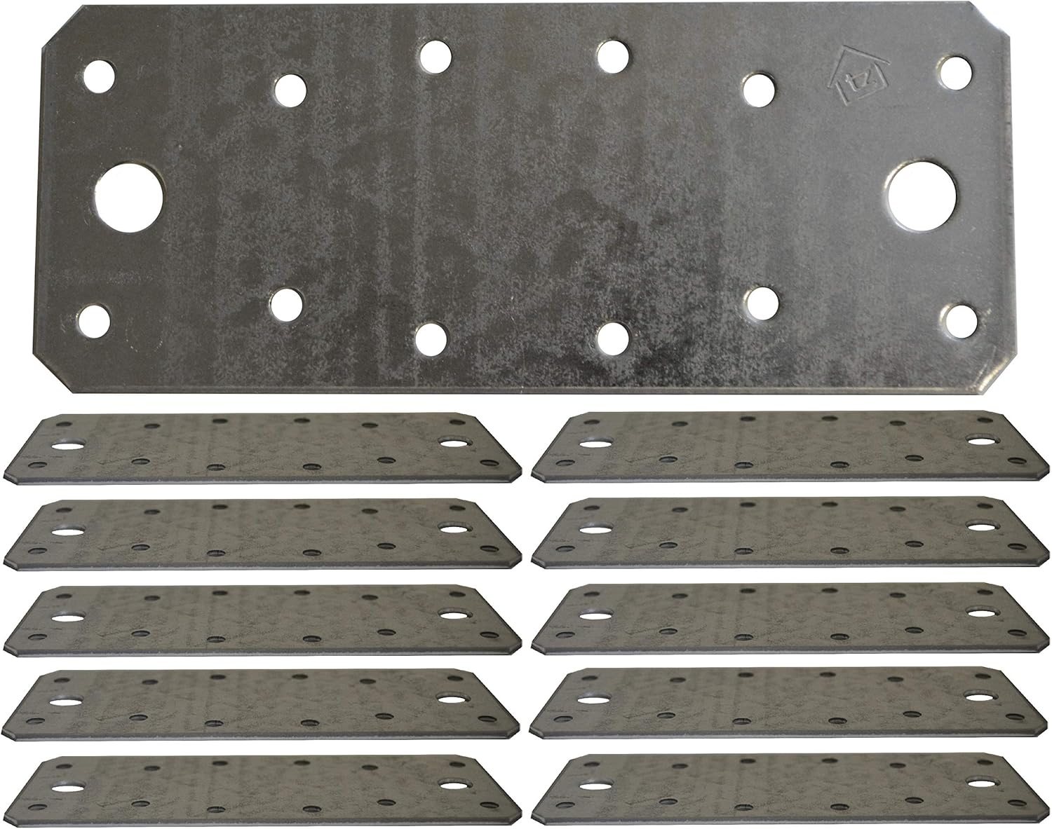30pcs Flat Joining Plate Galvanised Heavy Duty Metal Steel Sheet 140x55x2mm, Silver, 140 x 55 x 2mm