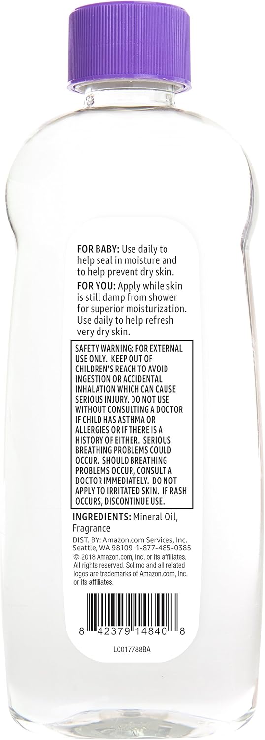  Brand - Solimo Baby Oil, Lavender Scented, 14 Fluid Ounce: Health & Personal Care