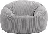 icon Kingston Cord Bean Bag Set of 2 Dawn Grey Large with Filling Included view 4