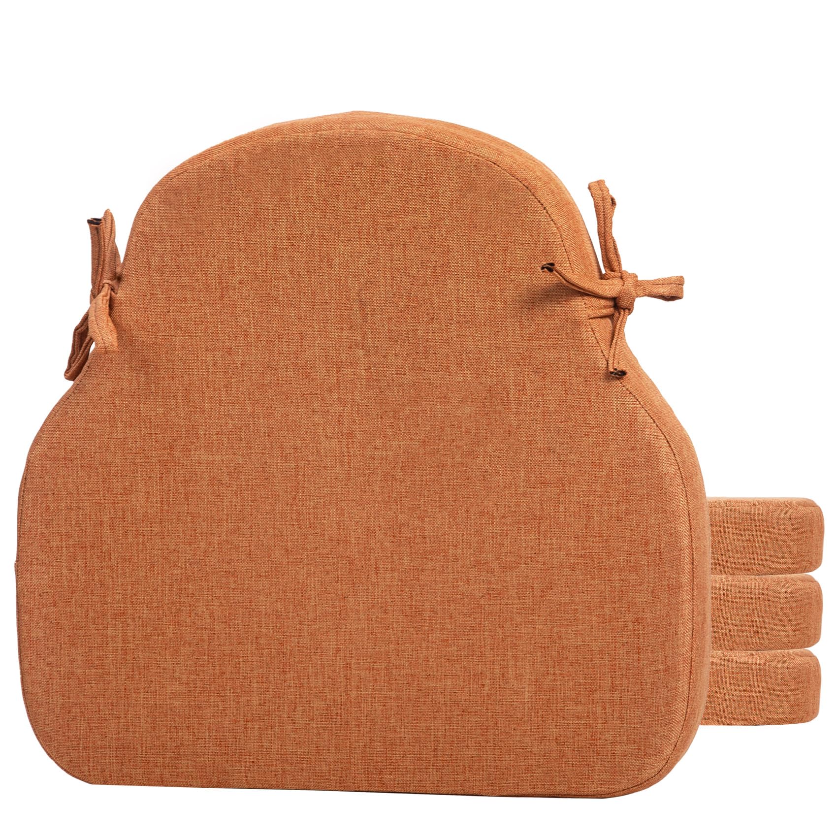 Photo 1 of PRONOUS 4 Pack Orange Winsor Chair Cushions with Ties, Dining Kitchen Chair Seat Pads Non Slip Removable Washable Cover 17"x16"
