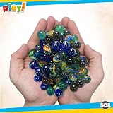 SOL Traditional Glass Marbles 200pk Cat’s Eye Assorted Colours Kids Toys view 7