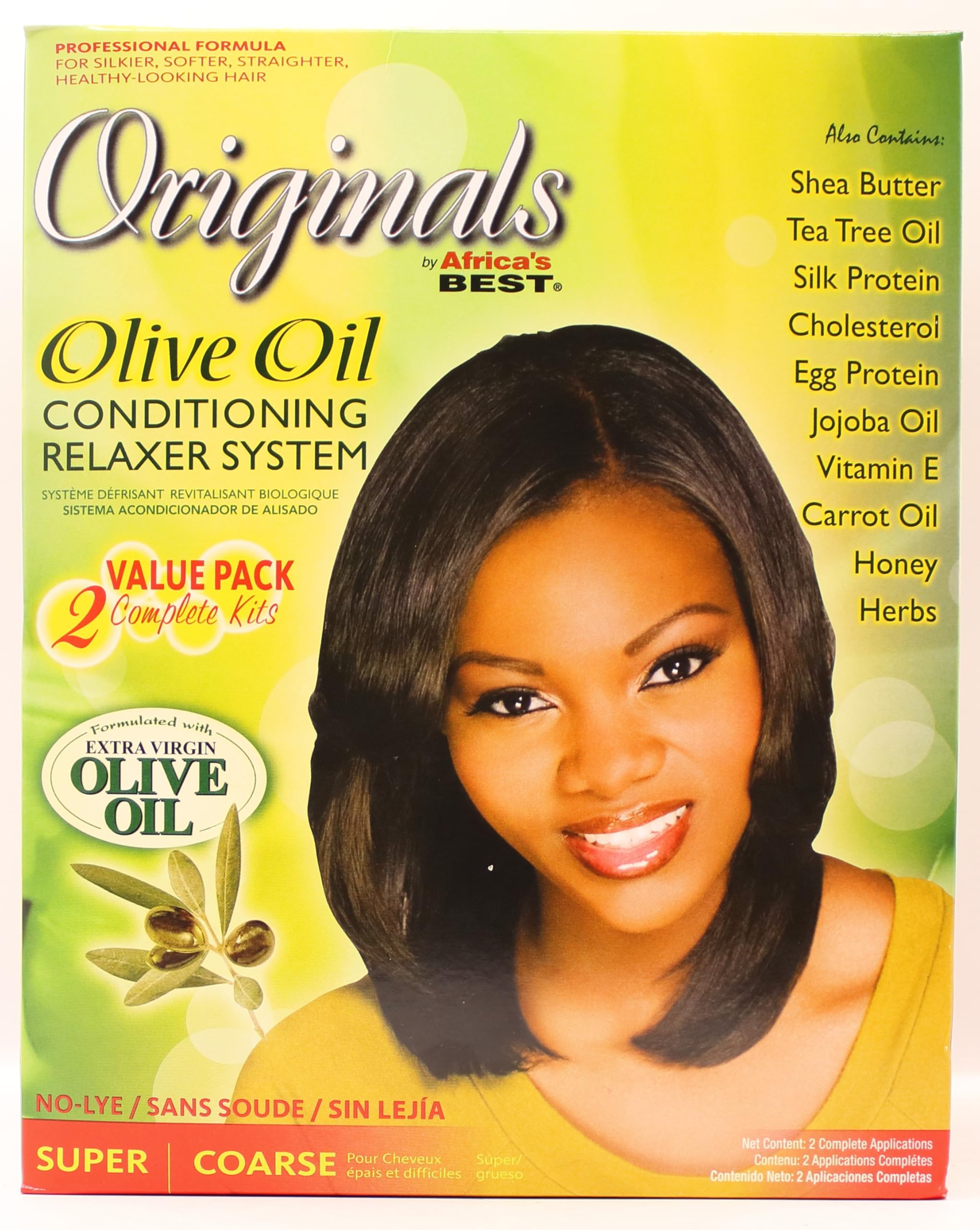 Relaxer/Smoothing Cream Africa's Best Organics Olive Oil 2x Complete Kits Relaxer Super/Coarse