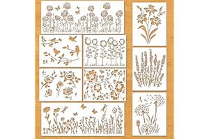 Flower Stencils and Templates for Painting -Canadian Owned Company- Wall Stencil Set - Large Stencils for Painting - Stencils