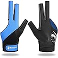 YFY Billiard Pool Gloves for Left Hand 3 Finger, Splicing Process, Snooker Cue Sport Glove Popular Sizes for Men & Women