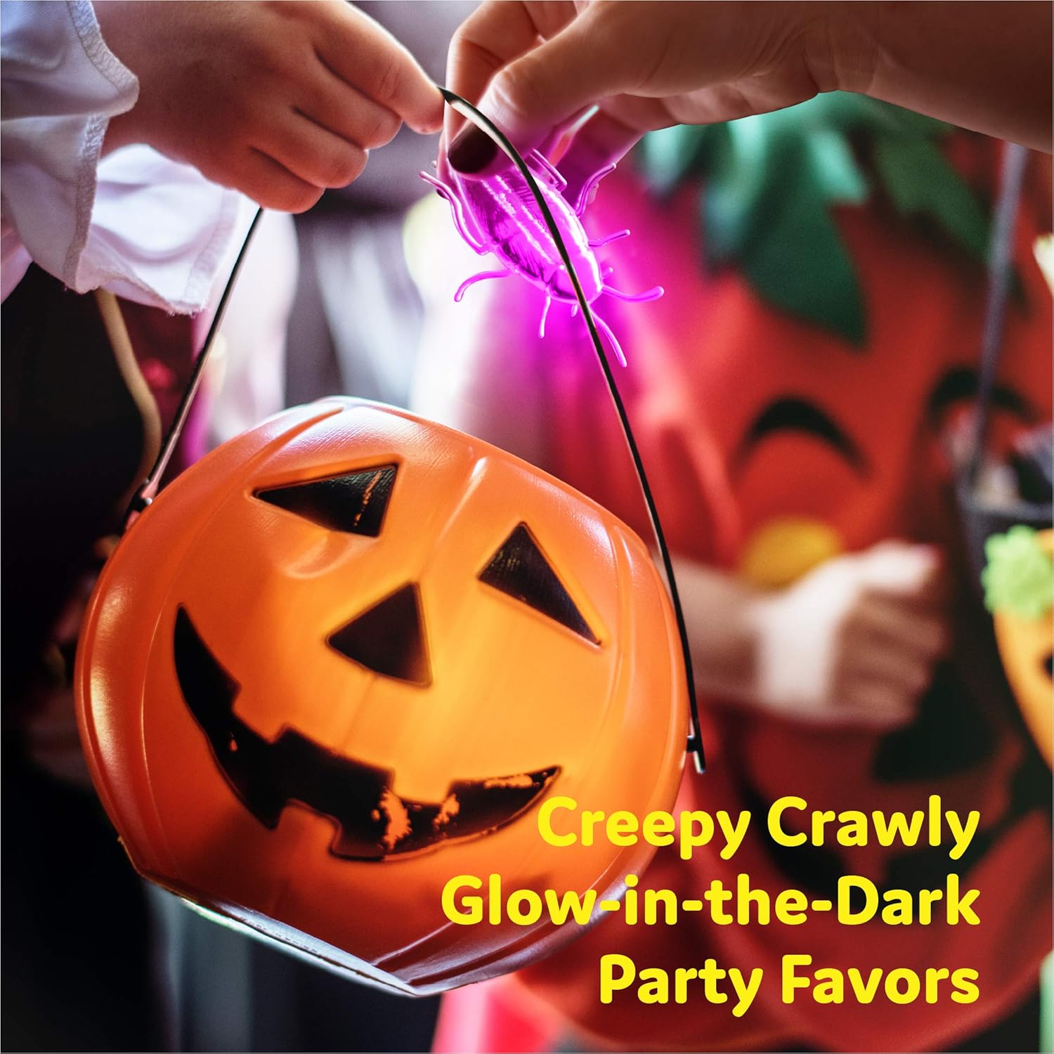 Party Sticks Glow Critters 50pk Glow in the Dark Bug Toys and Glow Sticks - 2.5 Inch Fake Bugs Party Favors, Glow in the Dark Party Decorations with 16 Fake Bugs and 34 Mini Glow Sticks: Toys & Games