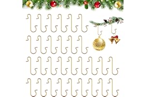 SYTHORYANG Ornament Hooks, 100 Pcs Christmas Ornament Hooks for Christmas Trees, Ornament Hangers, Metal Wire Christmass Trees Hooks, Chrismas Trees Ornaments for Xmas Chrismas Party Balls Decorations, Gold