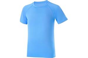 DRONIRING Boys' UPF 50+ Rash Guard Short Sleeve, UV Sun Protection SPF Swim Shirts, Youth Kids Rashguard Water Shirt for Beach Surfing
