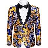 DiBanGu Mens Blazer One Button Shawl Lapel Tuxedo Sport Coat Casual Dress Suit Jacket for Men Wedding Party Prom