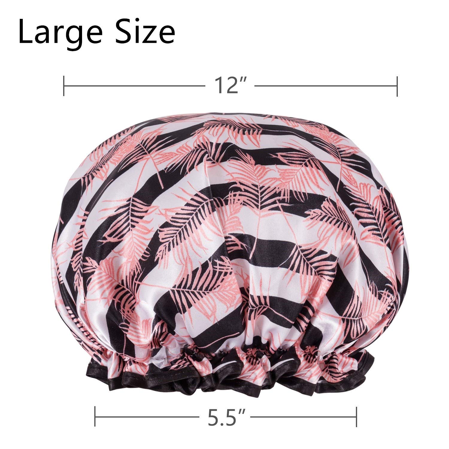 Shower Caps 4 Pack Bath Caps Perfect for Women most Hair Lengths and Thicknesses - Waterproof - Double Layer, Upgraded Version (Style 1) : Beauty