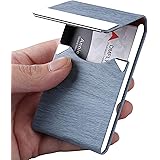 DMFLY Business Card Holder for Women and Men, Purse, Business Card Case Women, Magnetic Shut (Azure)