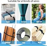 JSUOEO 10M Black Nylon Cable Straps 0.8in Wide Reusable Hook Loop Ties 50 view 4