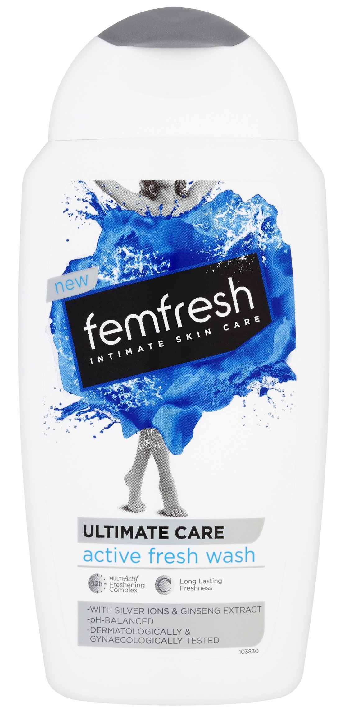 Femfresh - Ultimate Care Active Fresh Wash - with ginseng extract & antioxidants - pH-balanced - 250ml - Pack of 3