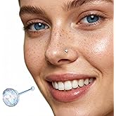 Silver Nose Stud - Delicate and Comfortable Sterling Silver Nose Stud Piercing with 3mm Cubic Zirkonia - Silver Nose Studs For Women