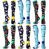 Zoooyawn 6 Pairs Over The Calf Kids Soccer Football Socks, Baseball Socks for Youth Boys Girls for Team Sports Athletic