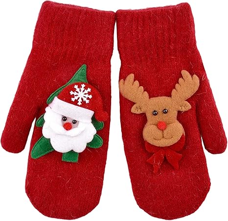 Babbo Natale 3d.Zoylink 1 Paio Guanti Natalizi Guanti Invernali Caldi Guanti Di Babbo Natale 3d Renne Per Ragazze Donne Amazon It Sport E Tempo Libero