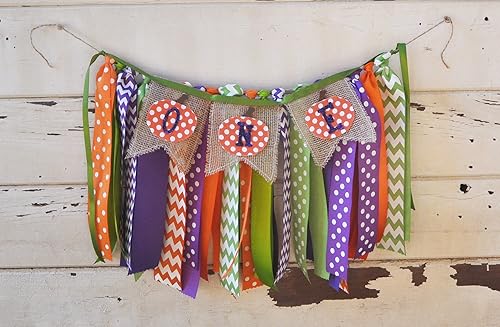 Amazon Com Pumpkin One Fabric Ribbon High Chair Banner Fall 1st