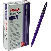 R100C Pentel Rolling Writer Rollerball Pen, 0.8mm Tip, Blue Ink, Pack of 12 | Australia