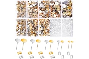 VERACT Earring Posts and Backs, 2000Pcs Golden and Silver Hypoallergenic Earring Studs for Jewelry Making Kit, Butterfly Earring Backs and Rubber Earring Backs with Box (4mm, 5mm, 6mm, 8mm, 10mm)