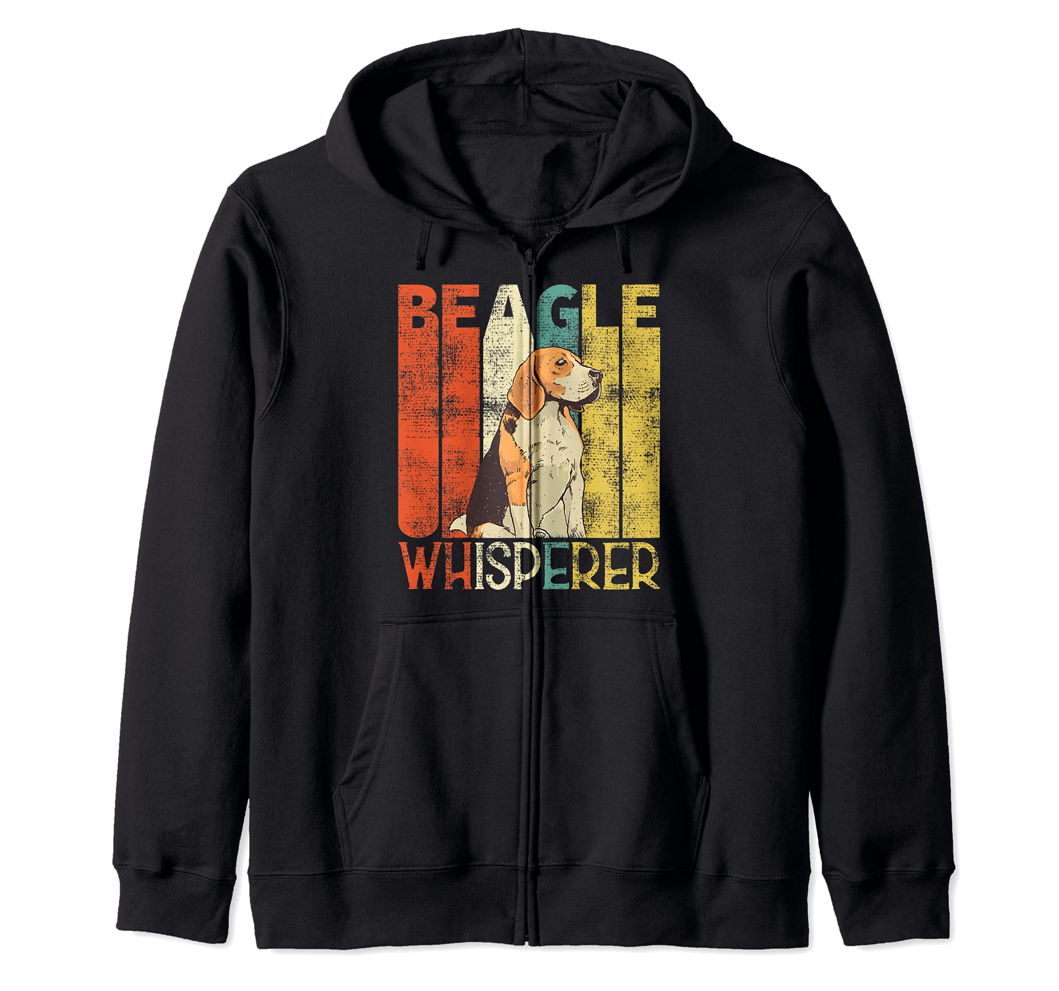 Vintage Beagle Whisperer Retro Dogs Zip Hoodie
