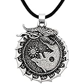HAQUIL Viking Necklace, Skoll Hati Wolf Pendant, Viking Jewelry Gift for Men and Women