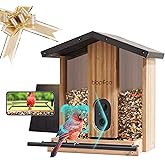 BBPECO Bird Feeder with Camera Solar Powered, Smart Bird Feeder with AI Identify for 10000 Plus Species, Auto Capture & Real-time Notifications, Ideal Gift for Birdwatching, Bamboo