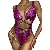 JUMISEE Women Rave Holographic Snakeskin Wrap Swimsuit Sexy Strappy Backless Bathing Suit