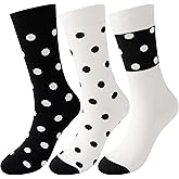 Arukora Polka Dot Ankle Socks Size 5-9 Women's 3 Pairs Black White Green Red Color Crew Sock