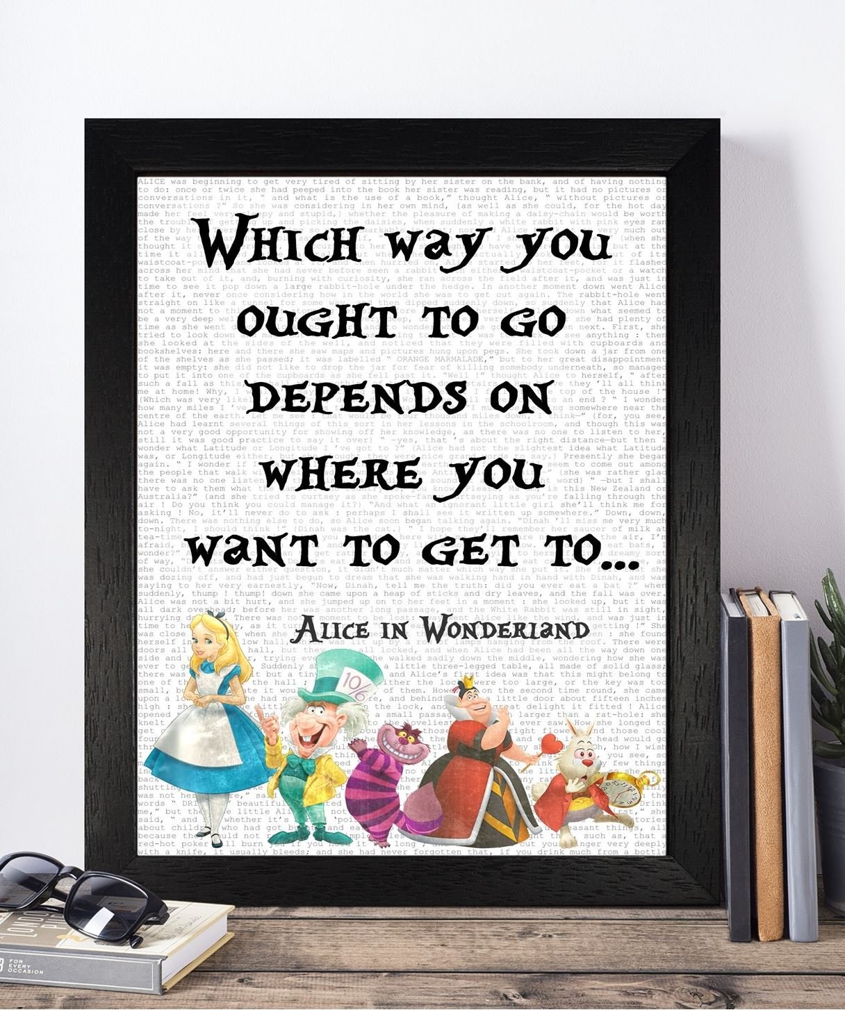 Vintage Alice In Wonderland Disney Quotes Framed Print