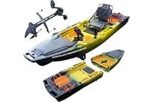Reel Yaks Rocket Modular Fishing Kayak - 9.8ft Lightweight, Sit On Top Kayak for Adults & Youth - Stable & Portable, Ideal Space-Saving Design for Travel - 400 lbs Capacity