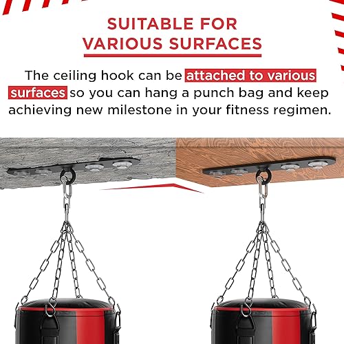 RDX Boxing Punch Bag 10 inch Iron Ceiling Hook Mount Heavy Duty