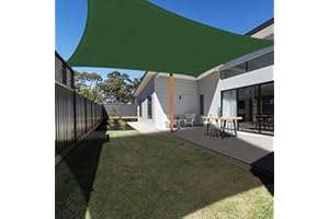 Ankuka Waterproof Sun Shade Sail Canopy Rectangle UV Block for Outdoor Patio and Garden, Yard Activities (8'X10', Green)