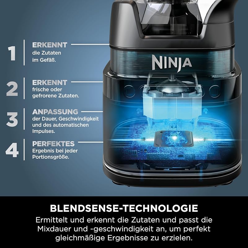3-in-1 Detect Power Blender Processor Pro, 1200 W, Schwarz